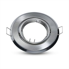   Mennyezeti lámpatest, süllyesztett rögzítés, GU10 fűzőlyuk, kerek, szatén nikkel, 2 db VT-817 V-TAC