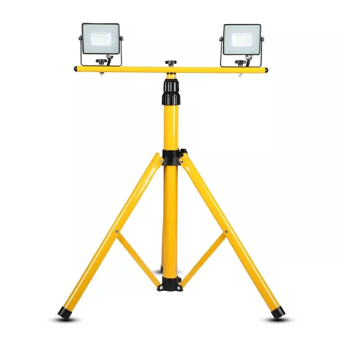 Háromlábú dupla állvány LED-es reflektorokhoz TRIPOD IP65 sárga VT-41150Y V-TAC
