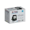 LED reflektor 10W 735lm 6500K IP65 Fekete tompa, mozgásérzékelővel és CUT-OFF funkcióval Samsung Chip VT-118S-B V-TAC