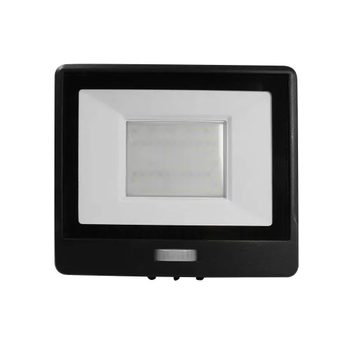 LED reflektor 50W 4000lm 4000K IP65 Fekete tompa, mozgásérzékelővel és CUT-OFF funkcióval Samsung Chip VT-158S-B V-TAC
