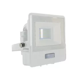   LED reflektor 10W 735lm 6500K IP65 Fehér tompa, mozgásérzékelővel és CUT-OFF funkcióval Samsung Chip VT-118S-W V-TAC