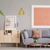 Függesztett lámpa E27 rögzítő fa ernyő króm bevonattal, kerek 35x45cm VT-3450 V-TAC