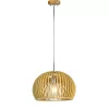Függesztett lámpa E27 rögzítő fa ernyő króm bevonattal, kerek 33x22cm VT-3200 V-TAC