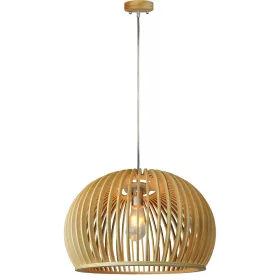   Függesztett lámpa E27, fából készült ernyő krómozott kivitelben, kerek 44x28 cm VT-4280 V-TAC
