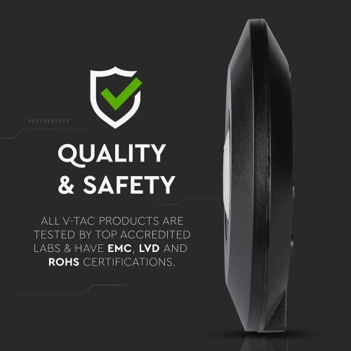 Infravörös PIR mozgásérzékelő 360° IP20 FEKETE Felületre szerelhető mennyezeti falra állítható V-TAC