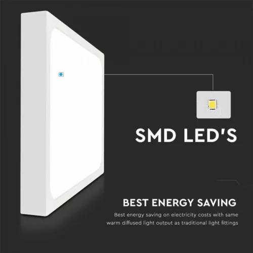 Mennyezeti LED fürdőszobai panellámpa 18W 1800lm 4000K IP44 23cm Négyzet Fehér