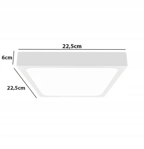 Mennyezeti LED fürdőszobai panellámpa 18W 1800lm 4000K IP44 23cm Négyzet Fehér