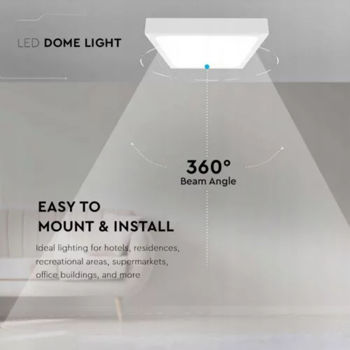 Mennyezeti LED fürdőszobai panellámpa 18W 1800lm 4000K IP44 23cm Négyzet Fehér