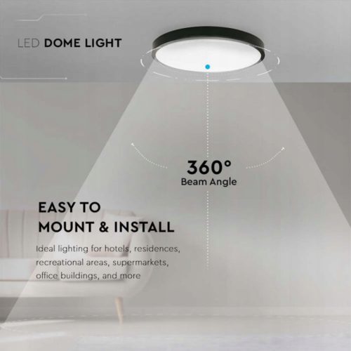 Mennyezeti LED fürdőszobai panellámpa 18W 1800lm 4000K IP44 23cm kerek fekete