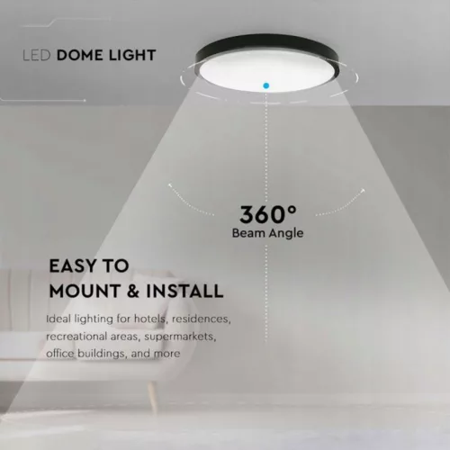 Mennyezeti LED fürdőszobai panellámpa 18W 1800lm 4000K IP44 23cm kerek fekete