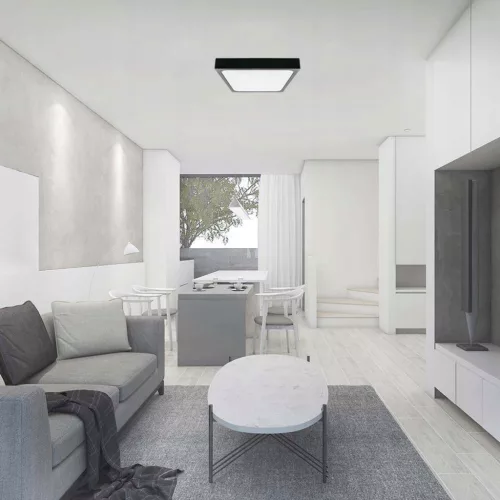 Mennyezeti LED fürdőszobai panellámpa 24W 2400lm 4000K IP44 30cm Négyzet Fekete