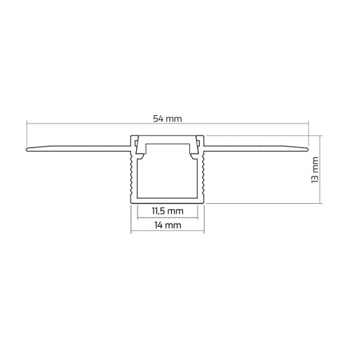 Alumínium profil, süllyesztett, építészeti, LED-hez, KARTON / GIPS lapokba süllyesztve, 2 m + Opál diffúzor