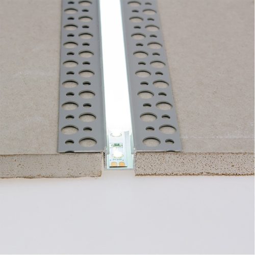 Alumínium profil, süllyesztett, építészeti, LED-hez, KARTON / GIPS lapokba süllyesztve, 2 m + Opál diffúzor