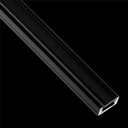 MINI felületre szerelhető alumínium profil LED szalagokhoz, felületre szerelhető, 1m fekete + fekete lámpaernyő