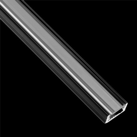 MINI felületre szerelhető alumínium profil LED szalagokhoz, felületre szerelhető, 1m Fekete + Átlátszó burkolat