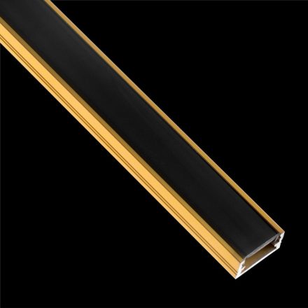 MINI felületre szerelhető alumínium profil LED szalagokhoz, felületre szerelhető, 1 m arany + fekete lámpaernyő