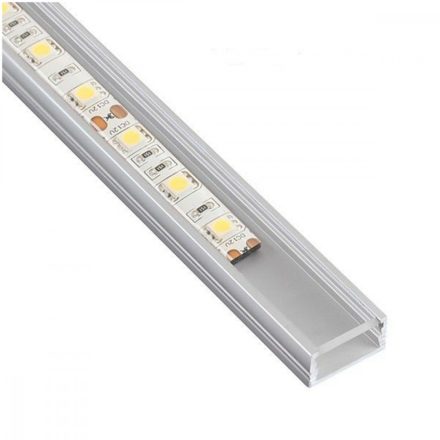 MINI felületre szerelhető alumínium profil LED szalagokhoz, felületre szerelhető, 1m Alumínium + Átlátszó burkolat