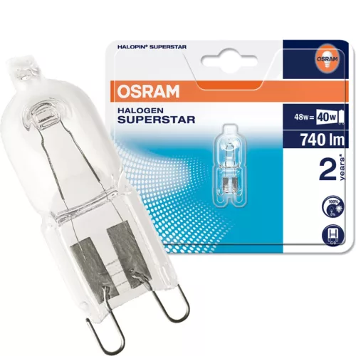 G9 halogén izzó 48W 740lm 2800K OSRAM HALOPIN buborékfólia