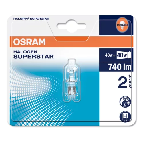 G9 halogén izzó 48W 740lm 2800K OSRAM HALOPIN buborékfólia