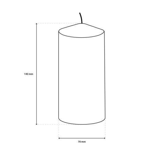 Oszlopgyertya Hagyományos 14 cm Fehér
