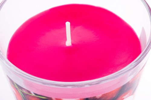 Illatos dekoratív gyertya cseresznye üvegből