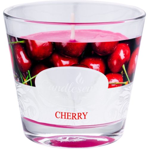 Illatos dekoratív gyertya cseresznye üvegből