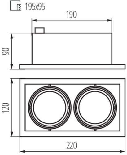 MERIL 2xGU10 fehér IP20 Kanlux halogén mennyezeti lámpatest