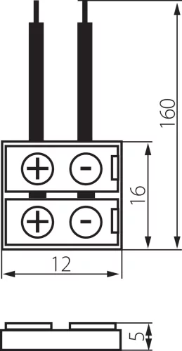 LED szalag csatlakozó 1 oldalú 2PIN KANLUX kábellel