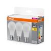 3x LED izzó A60 B22d 8W = 60W 806lm 2700K Meleg 150°-os foglalat Osram