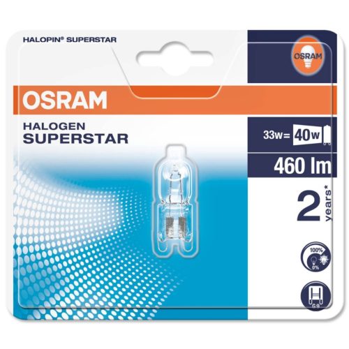 G9 halogén izzó 33W 460lm 2700K OSRAM HALOPIN buborékfólia