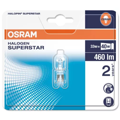 G9 halogén izzó 33W 460lm 2700K OSRAM HALOPIN buborékfólia