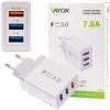 GYORSTÖLTÉS 3.0 + 2x USB 2.4A VAYOX VA0001 GYORS FALI TÖLTŐ