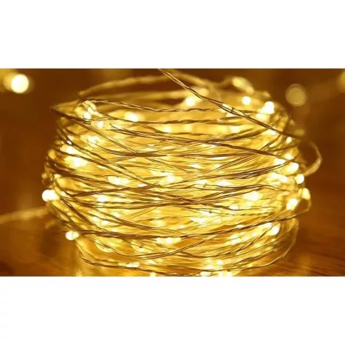 LED karácsonyi díszfüzér 2700K meleg fehér 100LED 3xAA 10m Masterled