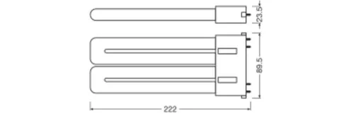LED fénycső, egyoldalas, 2G10, 20W = 36W, 2500lm, 4000K, semleges, 130°, DULUX LED F EM és AC, Osram