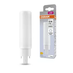   LED fénycső, egyoldalas, G24q-2, 7W = 18W, 770lm, 4000K, semleges, 120°, DULUX LED D/E HF és AC, Osram