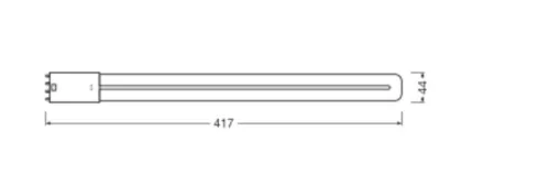 LED fénycső, egyoldalas, 2G11, 18W = 36W, 2300lm, 4000K, semleges fényerősségű, DULUX LED 140° L HF és AC, Osram