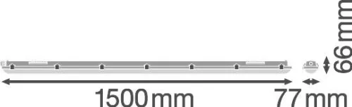Hermetikus LED porálló lámpa 50W 6000lm 4000K semleges IP65 IK08 szürke nedvességálló Ledvance