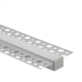   Alumínium profil, süllyesztett, LED-hez, süllyesztett, KARTON / GIPS kártyákhoz, 2 m, opál lámpabúrával és Ecolight végzárókkal