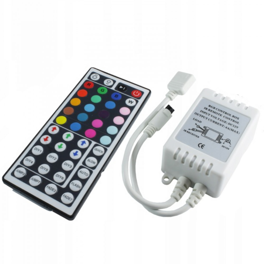RGB IR LED szalagvezérlő 44 gomb 6A 72W + távirányító