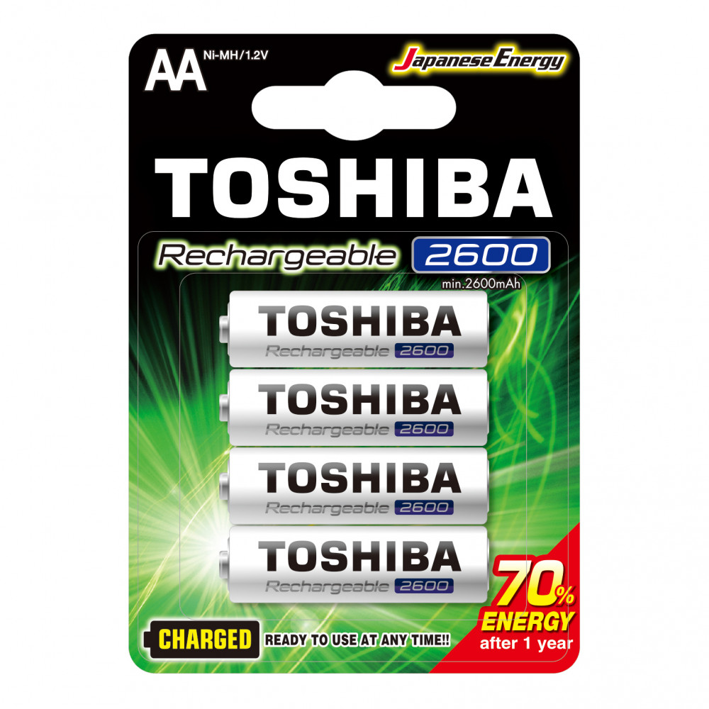 Újratölthető akkumulátorok TOSHIBA HASZNÁLATRA KÉSZ AA 1,2V 2600MAH buborékfólia 4 db